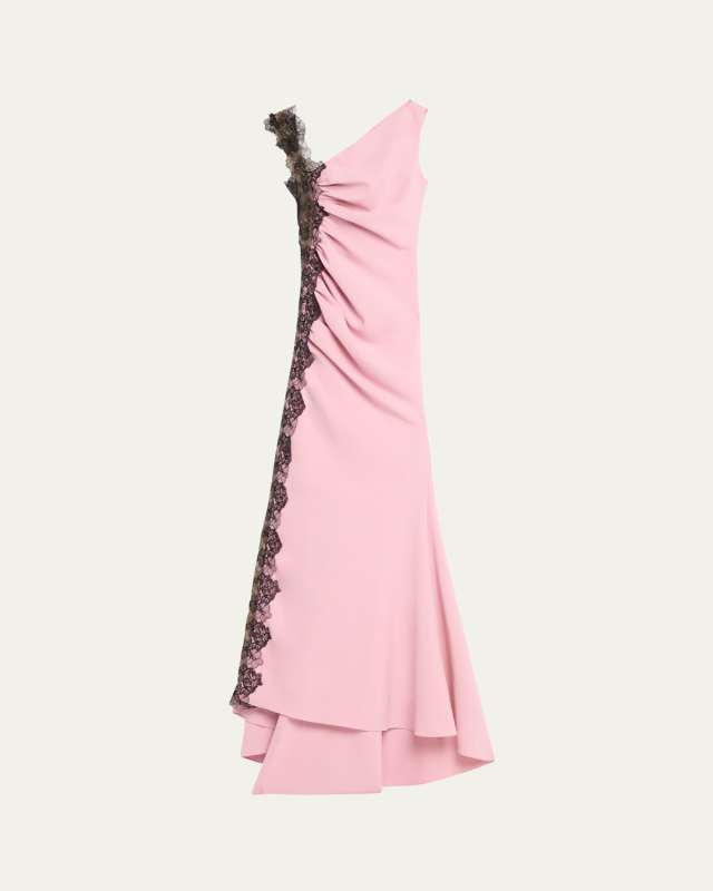Hannah Lace Crepe Trumpet Gown